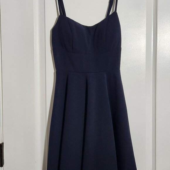 City Studio Navy Blue A-Line Skater Lace Back Mini Cocktail Dress Size 1 - Picture 1 of 5